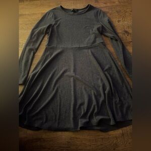 Gray mini dress 0X long sleeve NEW